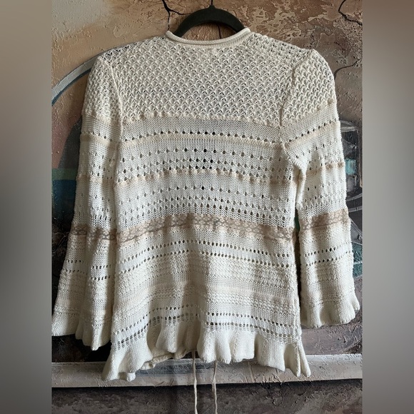 Rebecca Taylor Crochet Knit Tie Front Cardigan - Picture 11 of 11